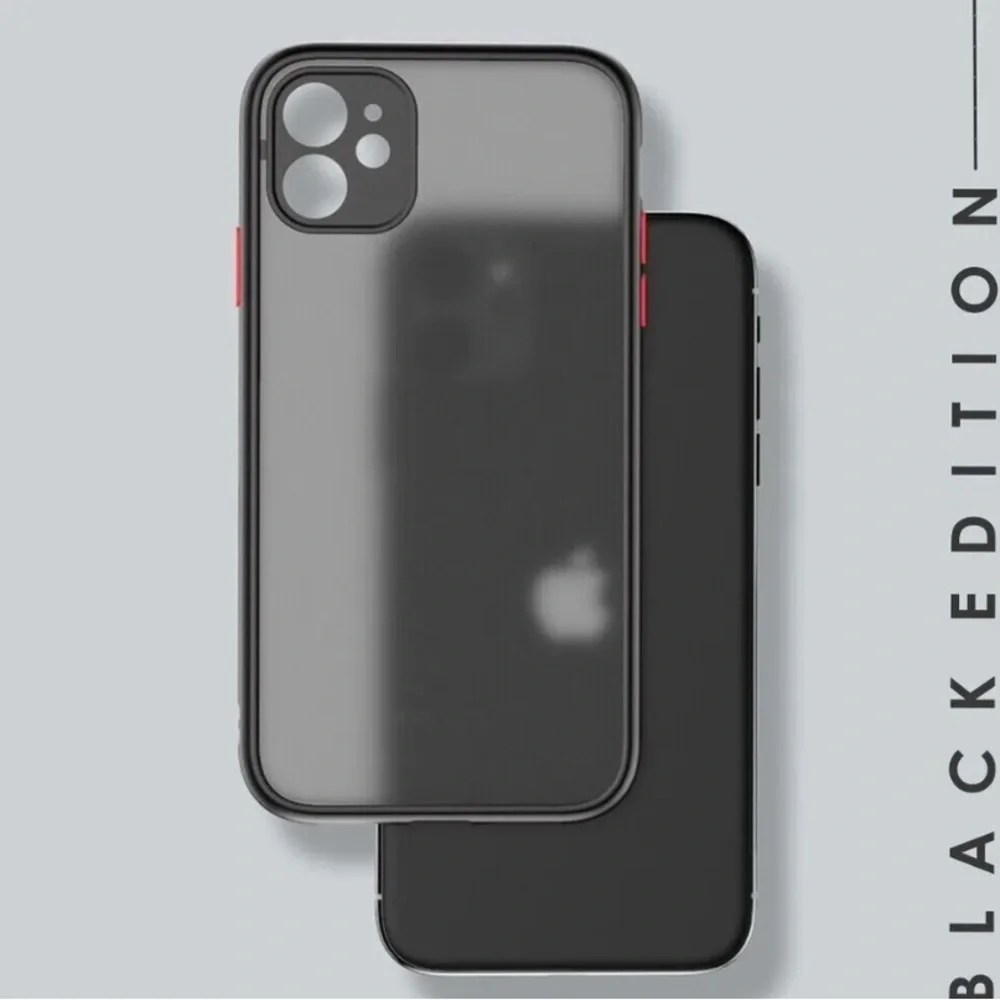 iPhone 13 Clear Shockproof Black Hard Cover